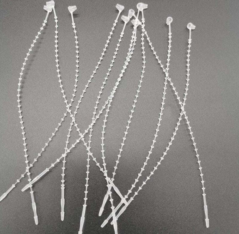 Suoirblss 1000 PCS Pin Adjustable Security Beaded Loop Tie Plastic Paper Prices Tag Fasteners Loop Tie Security Cable Fasteners for Paper Prices Tag (Clear, Length 5 Inch) - Image 4
